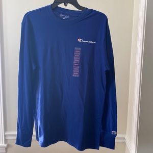 Champion Blue Long Sleeve T-shirt Size Medium NWT
